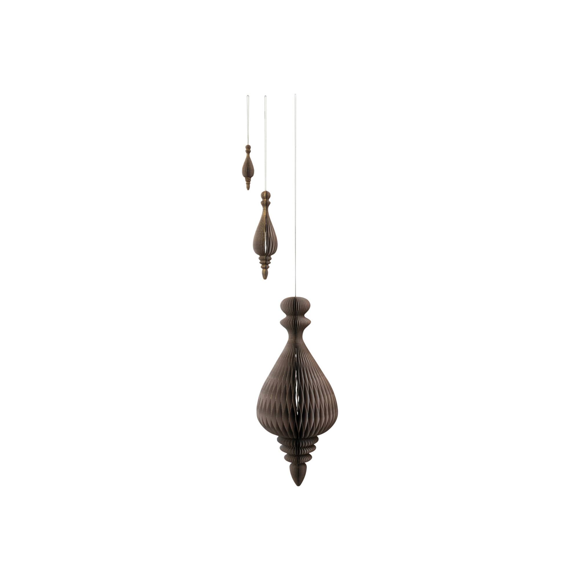 Hello Honey® Gray Honeycomb Finial Paper Ornament Set